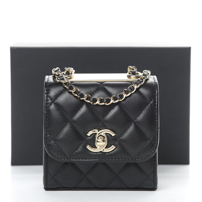 Chanel Lambskin Quilted Mini Trendy CC Chain Wallet Black 15 of 15