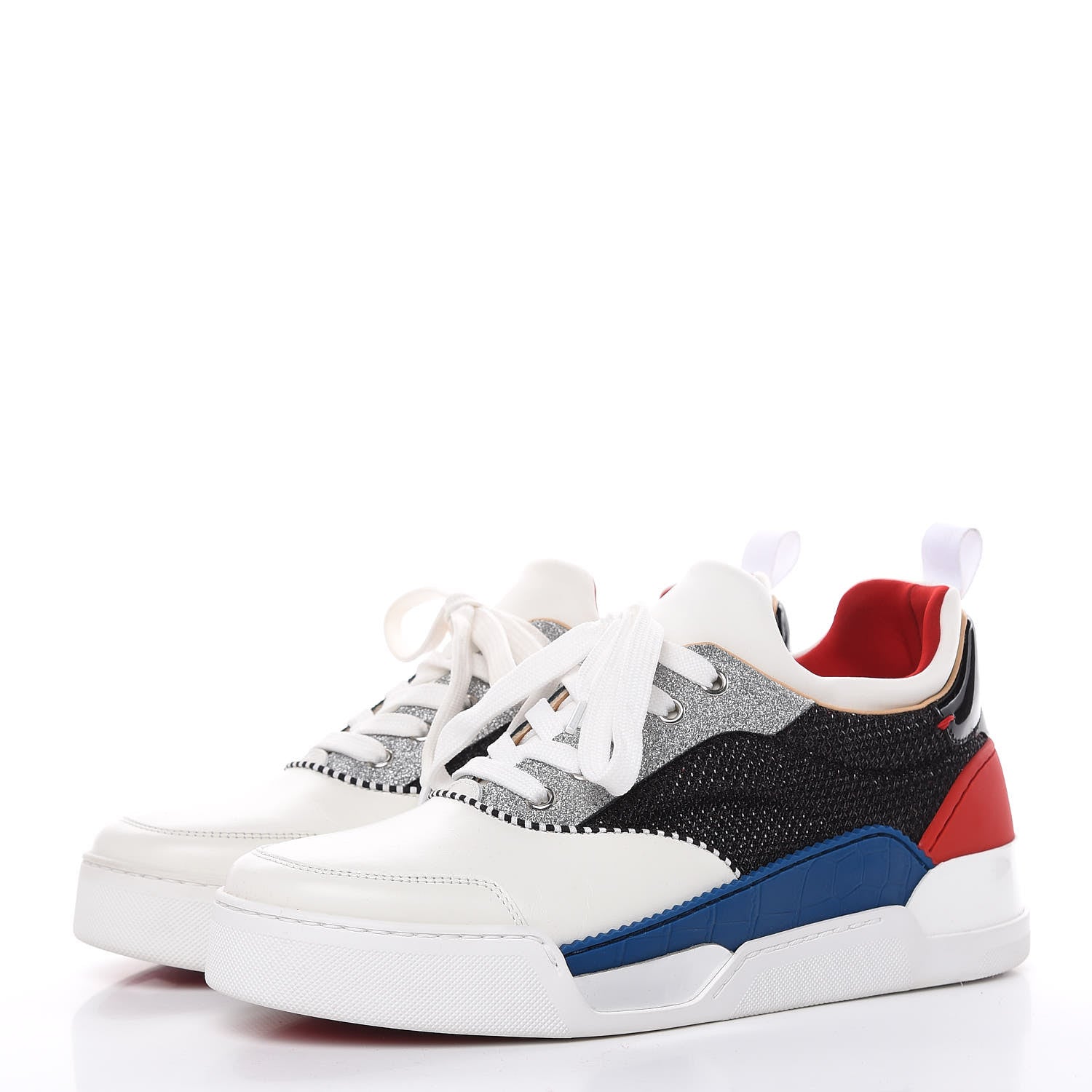 Christian Louboutin Glitter Patent Calfskin Womens Aurelien Diams GG Flat Sneakers 40.5 Multicolor 3 of 7