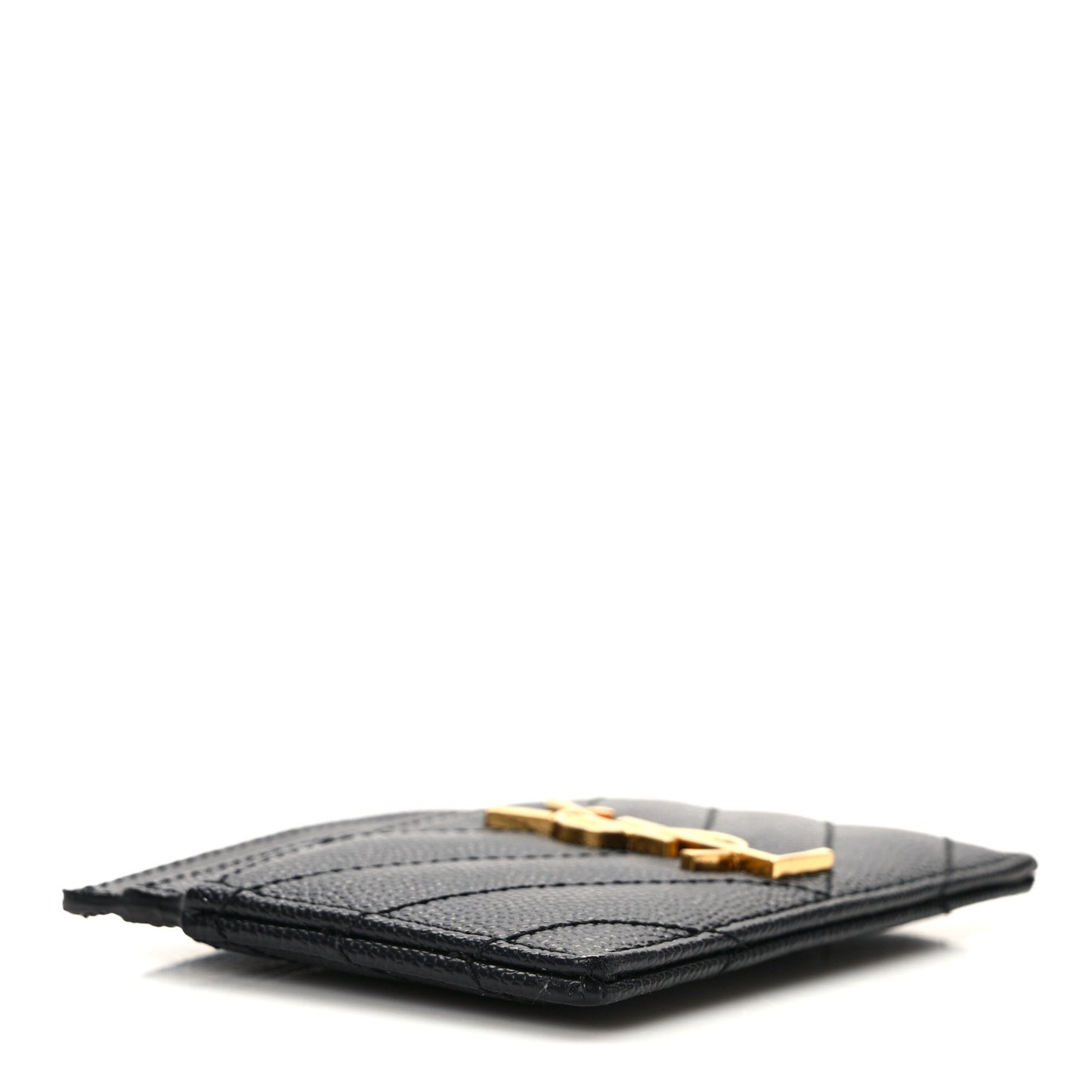 Grain De Poudre Matelasse Chevron Monogram Credit Card Case Black