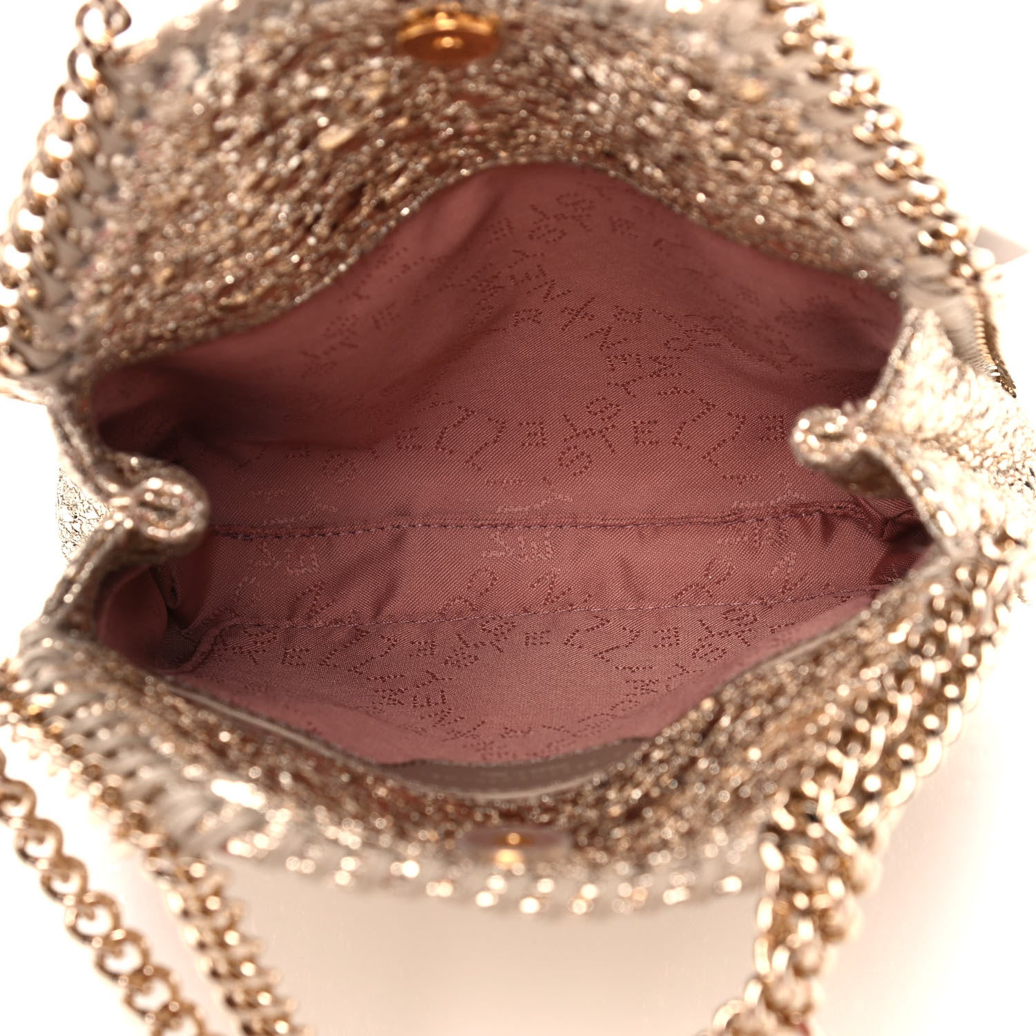 Stella McCartney Metallic Crackle Tiny Falabella Tote Gold 5 of 11