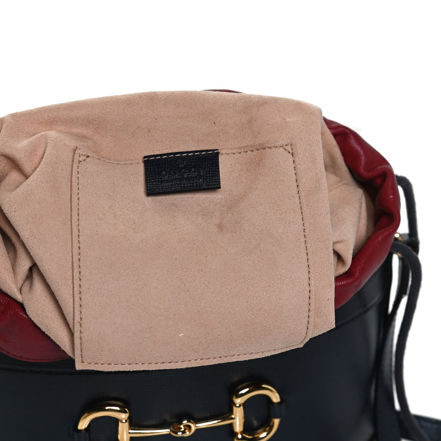 Azalea Sakai Be Green Calfskin Horsebit 1955 Drawstring Bucket Bag Blue New Cherry Red