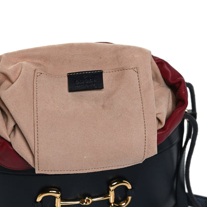Gucci Azalea Sakai Be Green Calfskin Horsebit 1955 Drawstring Bucket Bag Blue New Cherry Red 14 of 14