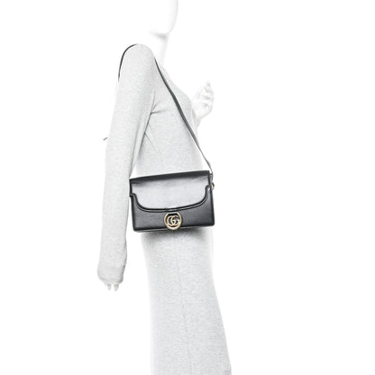 Gucci Textured Calfskin Small Torchon GG Ring Shoulder Bag Black 2 of 13