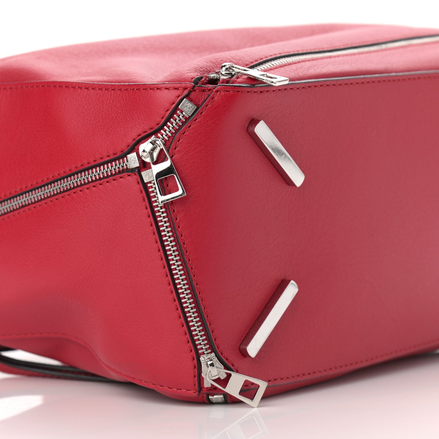Calfskin Zipper Puzzle Bag Red