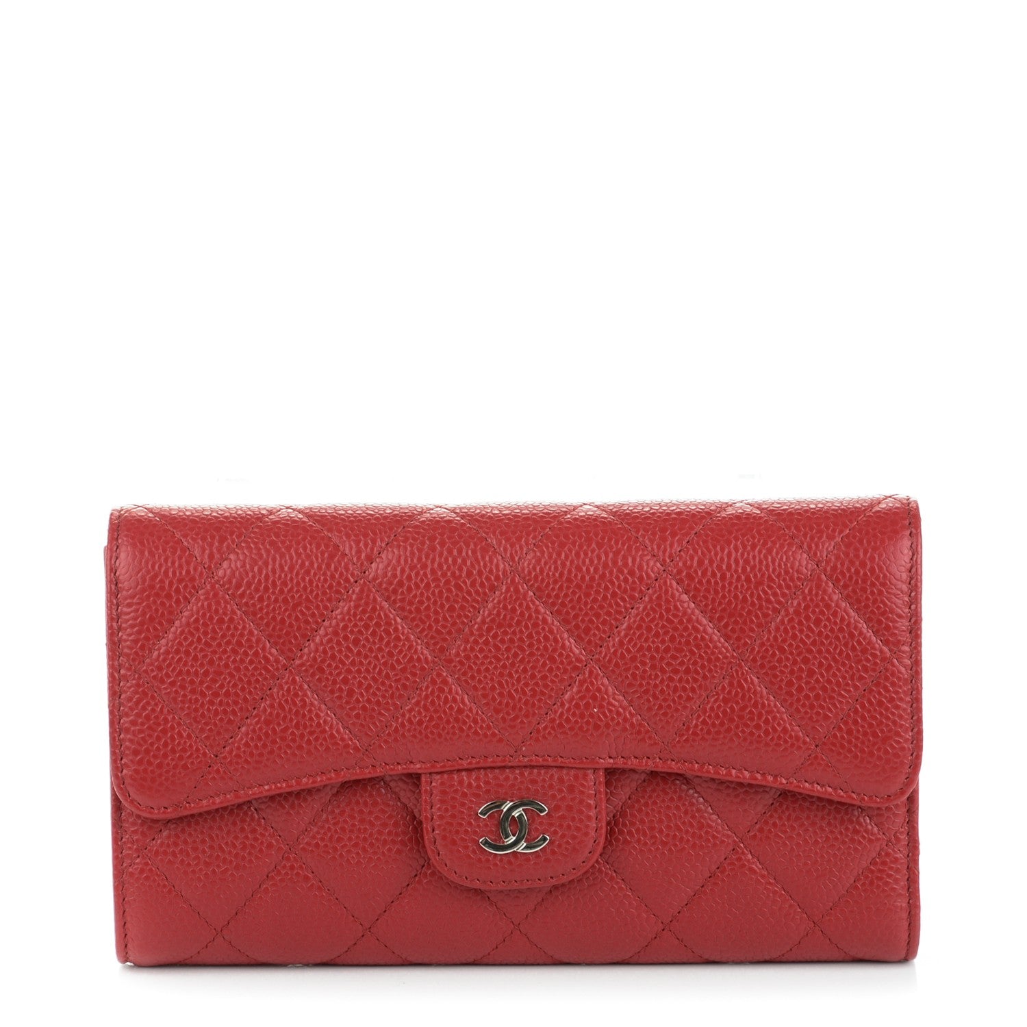 Chanel Caviar Quilted Large Flap Wallet Red 1 of 8