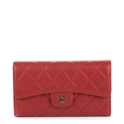 Chanel Caviar Quilted Large Flap Wallet Red 1 of 8