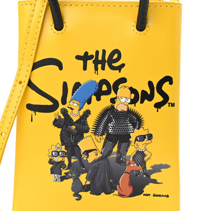 Balenciaga X THE SIMPSONS Smooth Calfskin Logo Shopping Phone Holder Bag Bumblebee Yellow 8 of 10
