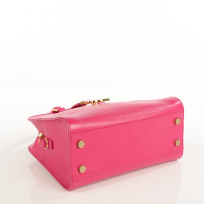 Saint Laurent Calfskin Small Monogram Cabas Lipstick Fuchsia 4 of 9