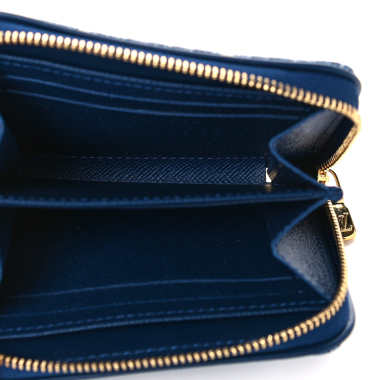 Louis Vuitton Denim Monogram Jacquard Zippy Coin Purse Bleu 5 of 9
