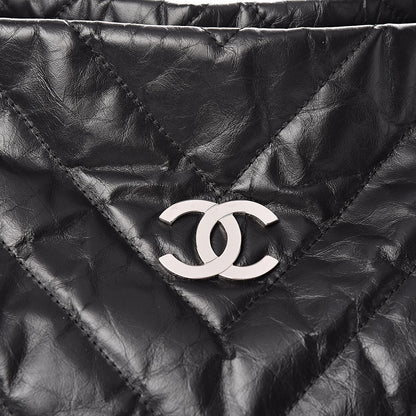 Chanel Aged Calfskin Chevron Small Big Bang Hobo Black 10 of 11