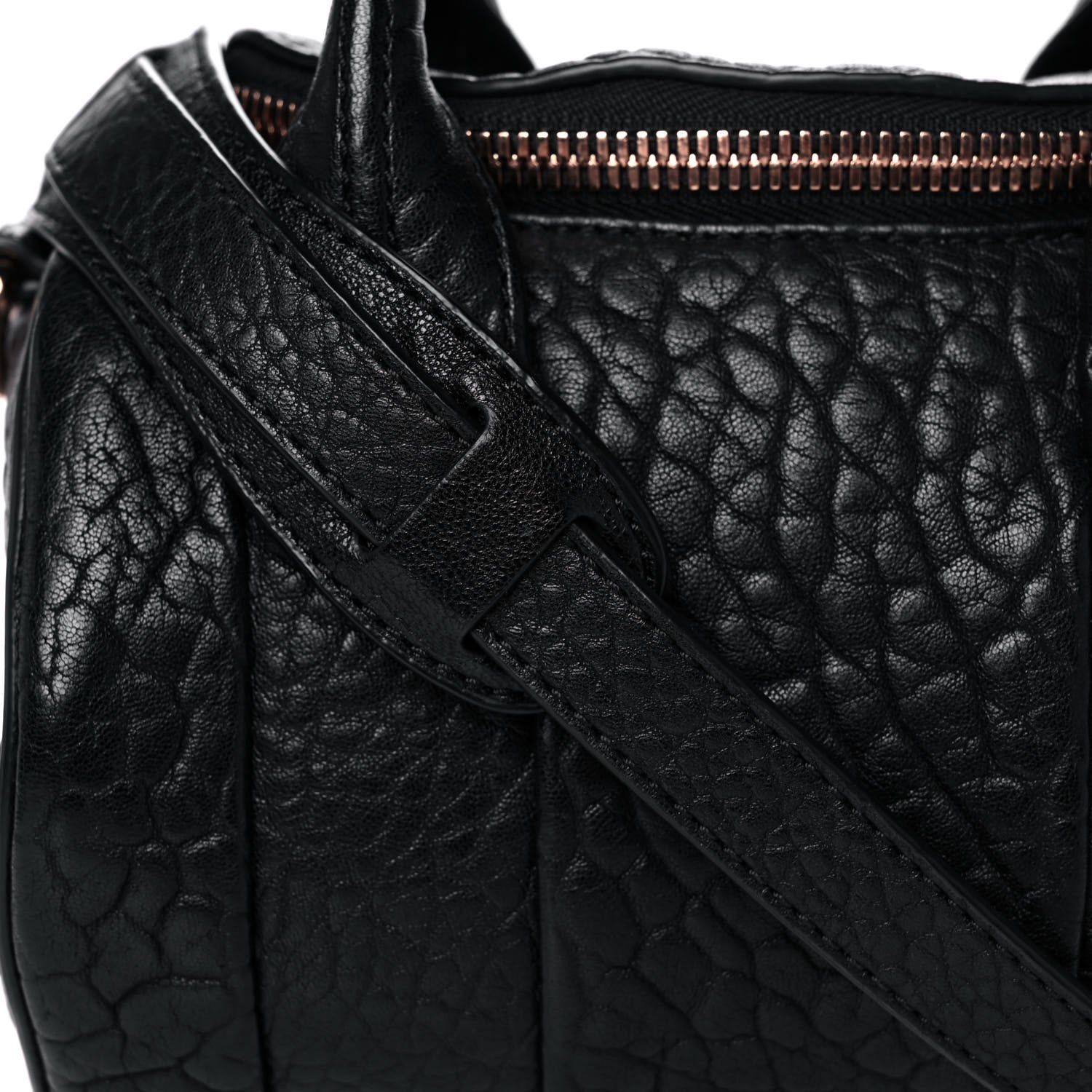 Alexander Wang Pebbled Lambskin Mini Rockie Black Rose Gold Hardware 7 of 10