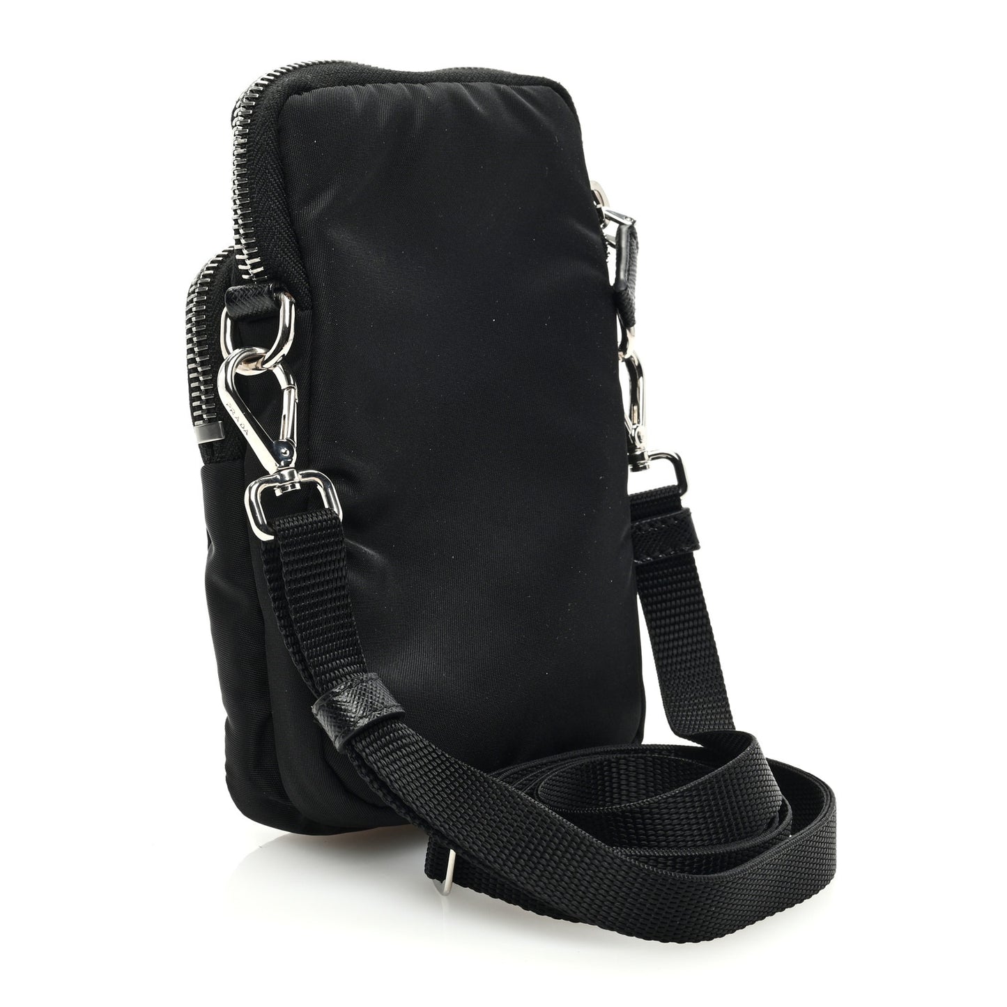 Tessuto Nylon Saffiano Phone Case Crossbody Black