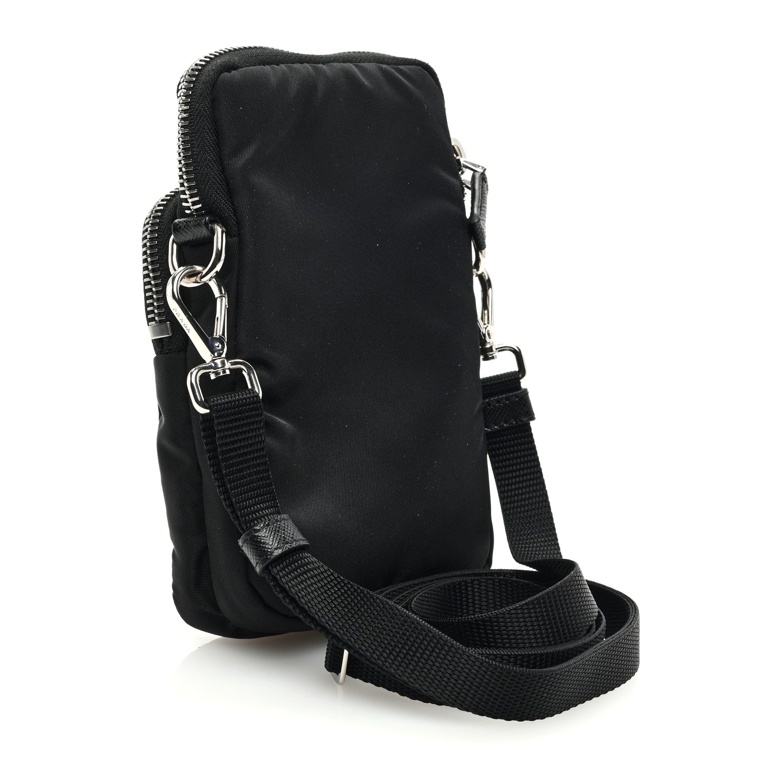 Prada Tessuto Nylon Saffiano Phone Case Crossbody Black 2 of 9
