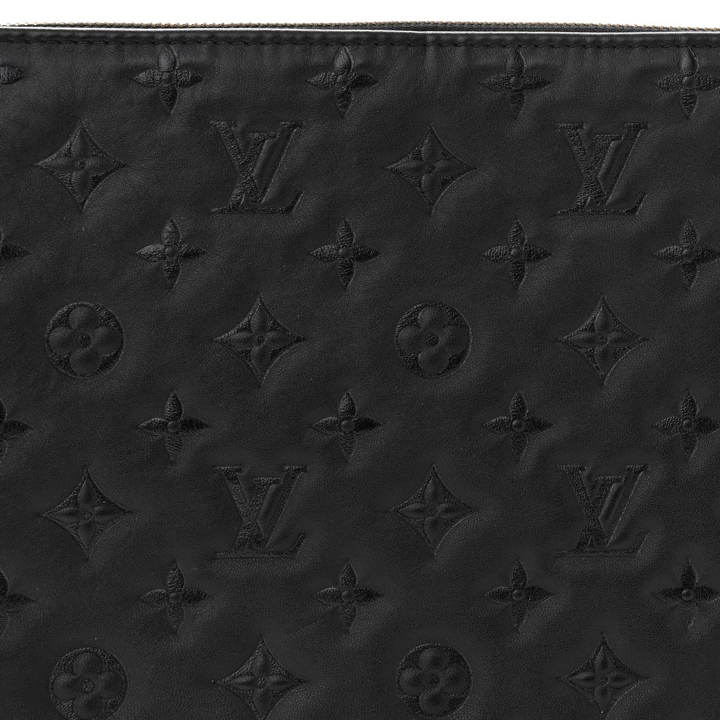 Lambskin Embossed Monogram Coussin MM Black