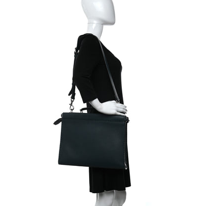Fendi Cuoio Romano Selleria Bi-Color Large Peekaboo Iconic Fit Satchel Amazzonia Black 2 of 9