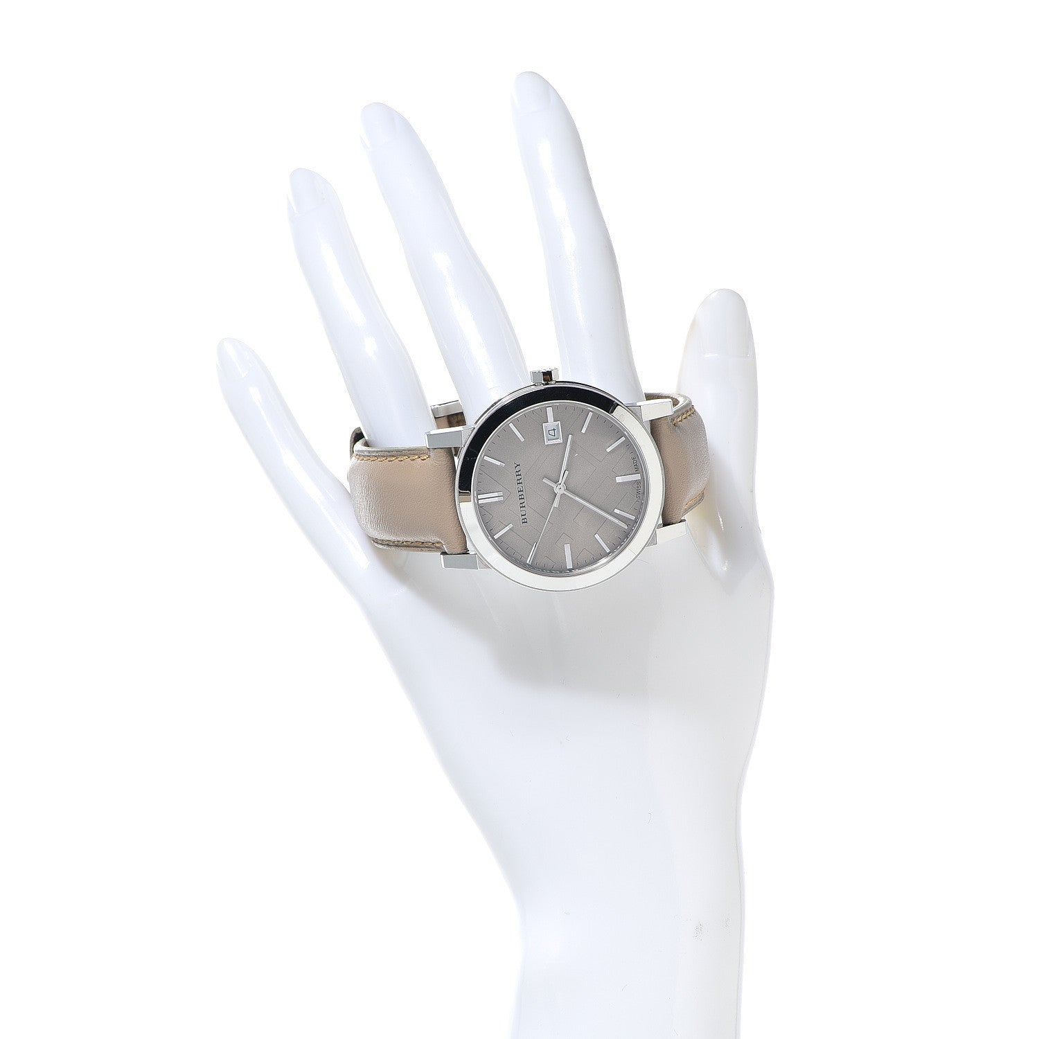 Burberry Stainless Steel Calfskin 38mm The City Quartz Watch Beige BU9010 2 of 7