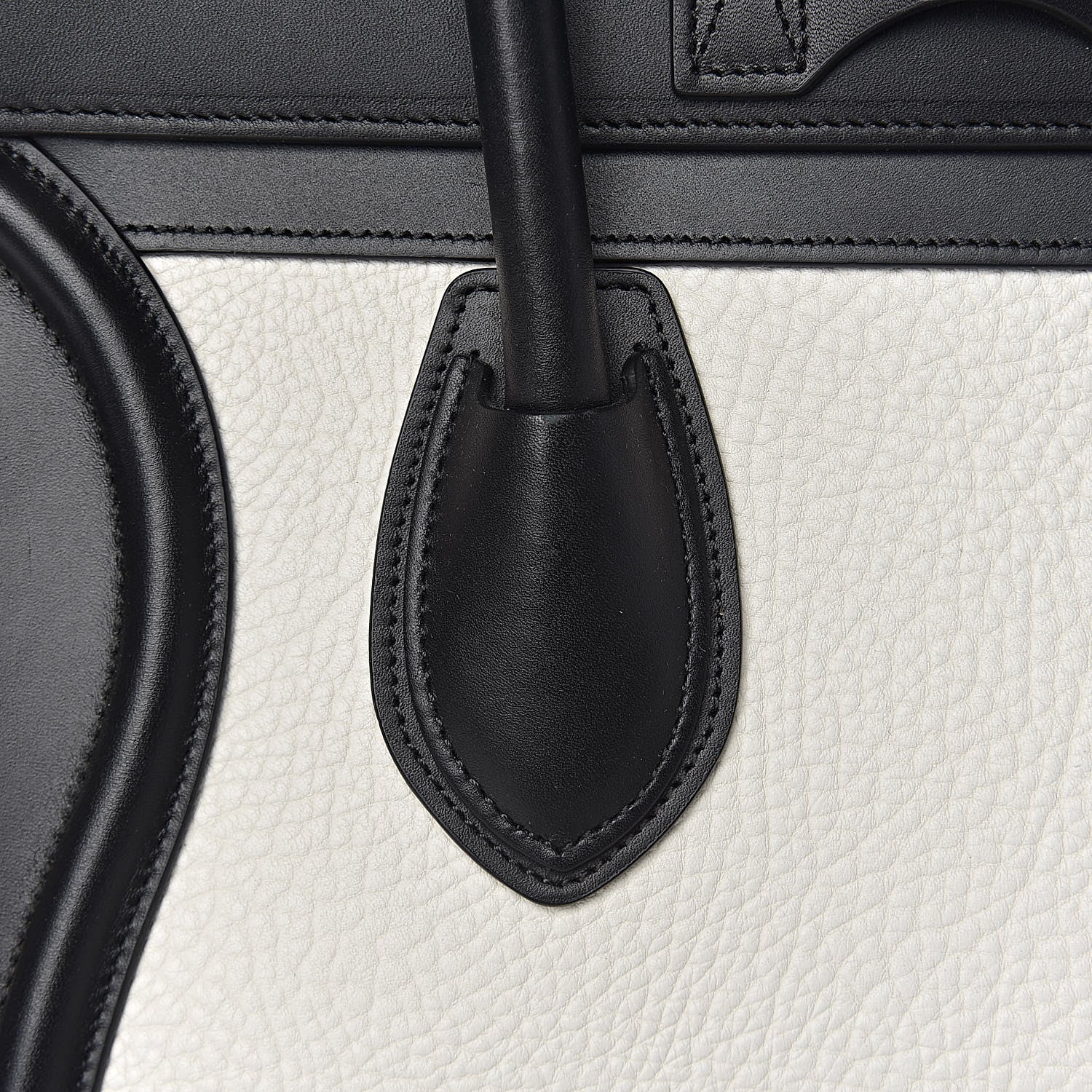 Celine Bullhide Calfskin Mini Bi-Color Luggage Black White 9 of 17