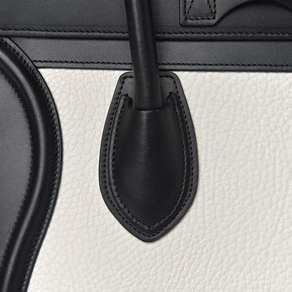 Celine Bullhide Calfskin Mini Bi-Color Luggage Black White 9 of 17