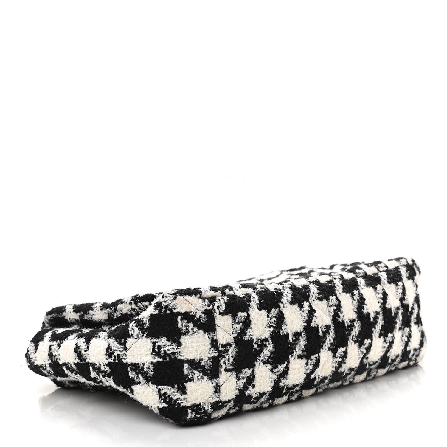 Chanel Tweed Quilted Maxi Chanel 19 Flap Black Ecru White 4 of 10