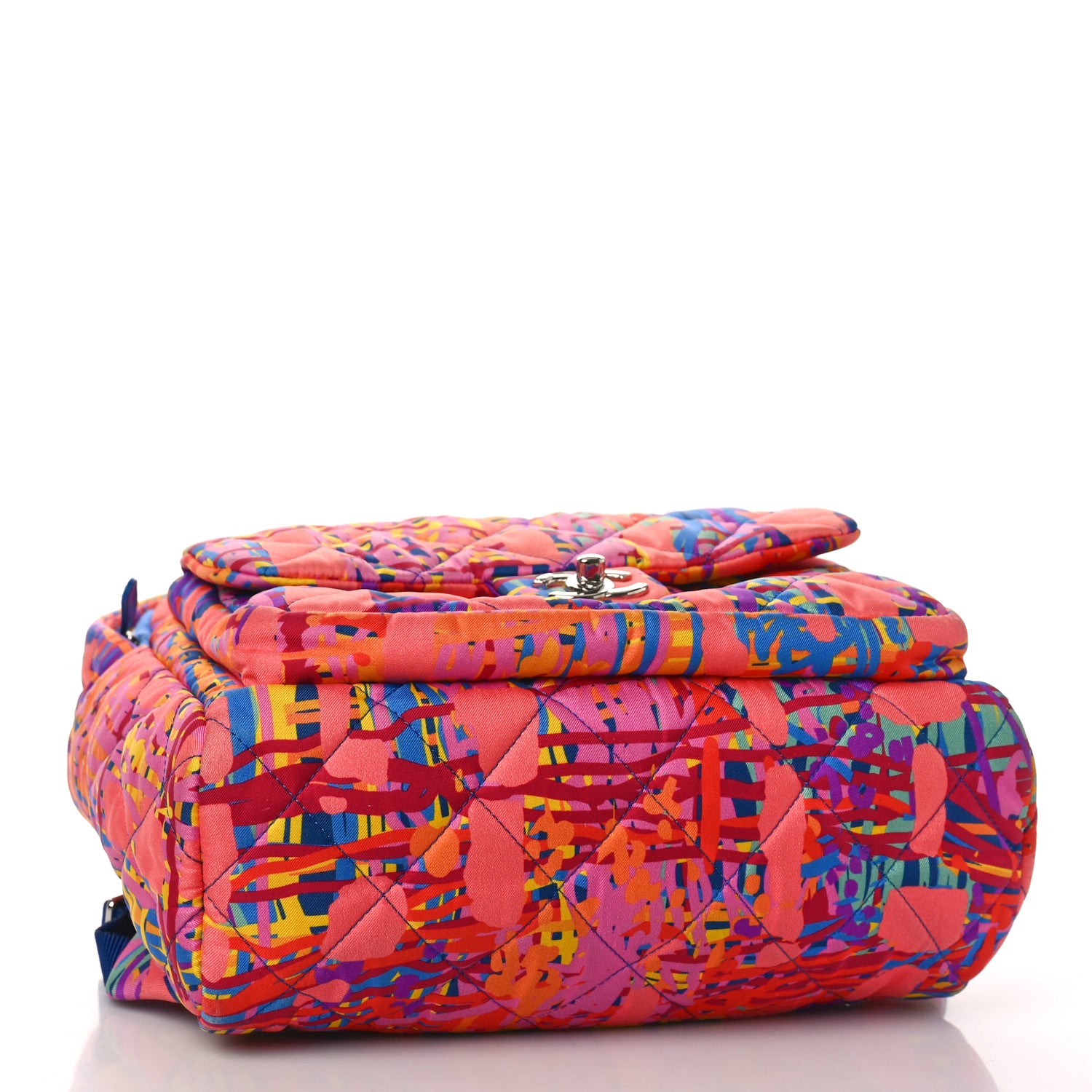 Chanel Foulard Fabric Quilted Printed Backpack Pink 4 of 9