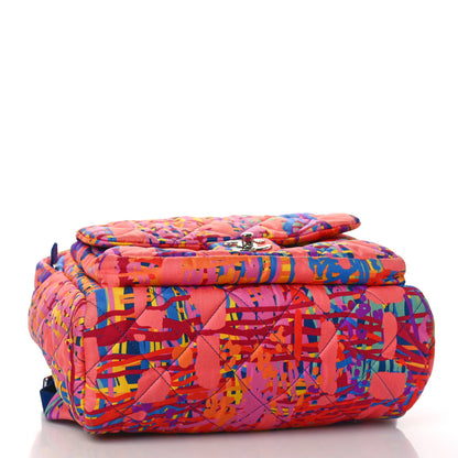 Chanel Foulard Fabric Quilted Printed Backpack Pink 4 of 9
