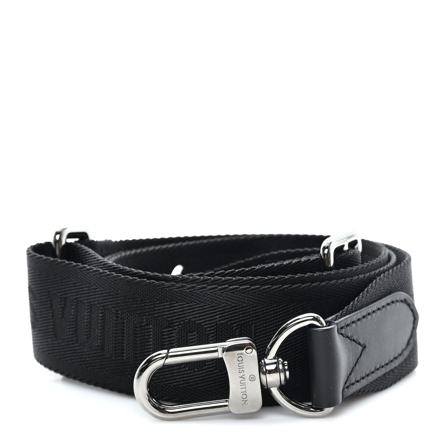 Jacquard Canvas Keepall Bandouliere Adjustable Shoulder Strap Black