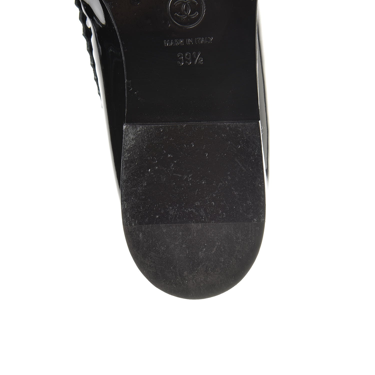 Chanel Patent CC Mocassin Loafers 39.5 Black 11 of 15