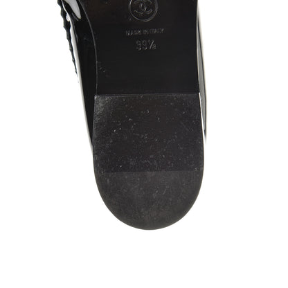 Chanel Patent CC Mocassin Loafers 39.5 Black 11 of 15