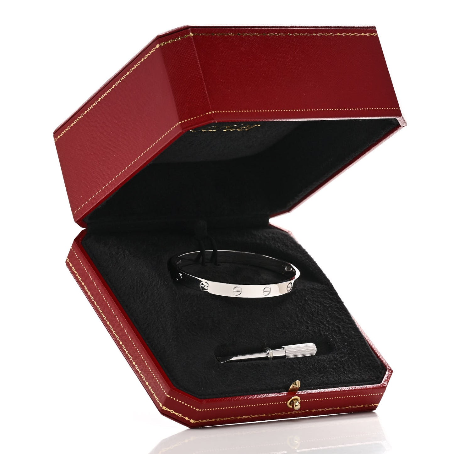 18K White Gold LOVE Bracelet 17