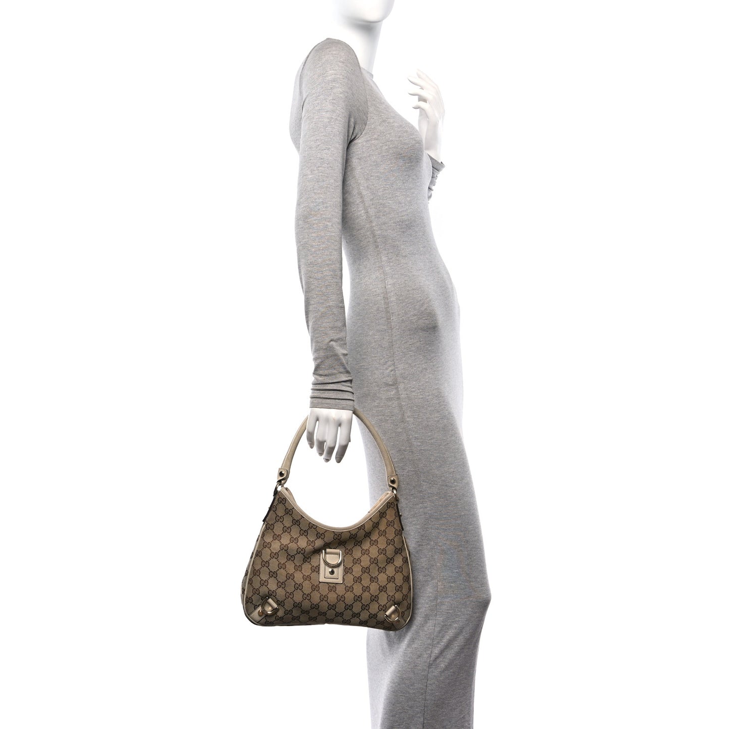 Monogram Medium Abbey D Ring Hobo Off White