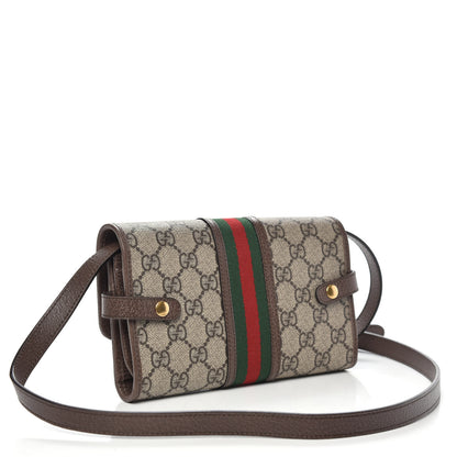 Gucci GG Supreme Monogram Web Ophidia Crossbody Wallet Beige New Acero 3 of 11