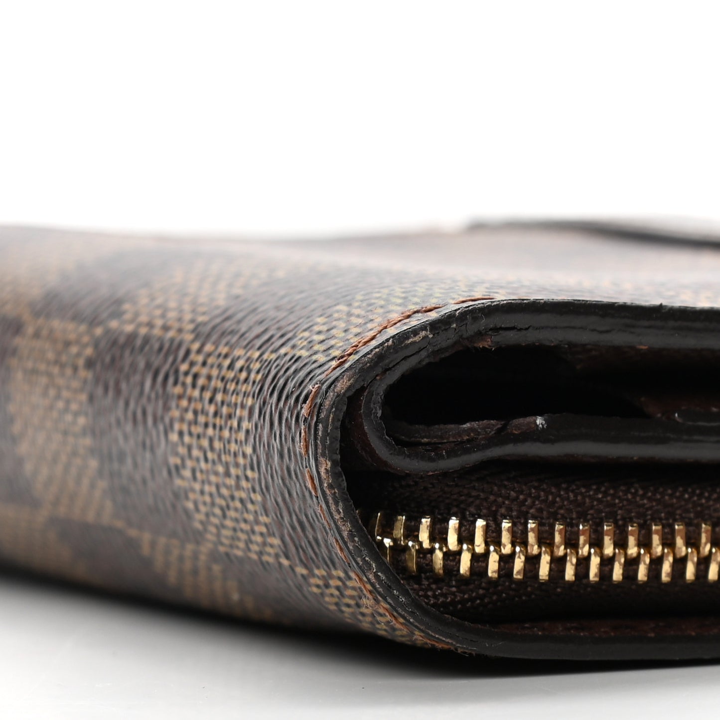 Damier Ebene Zippe Zipped Compact Wallet