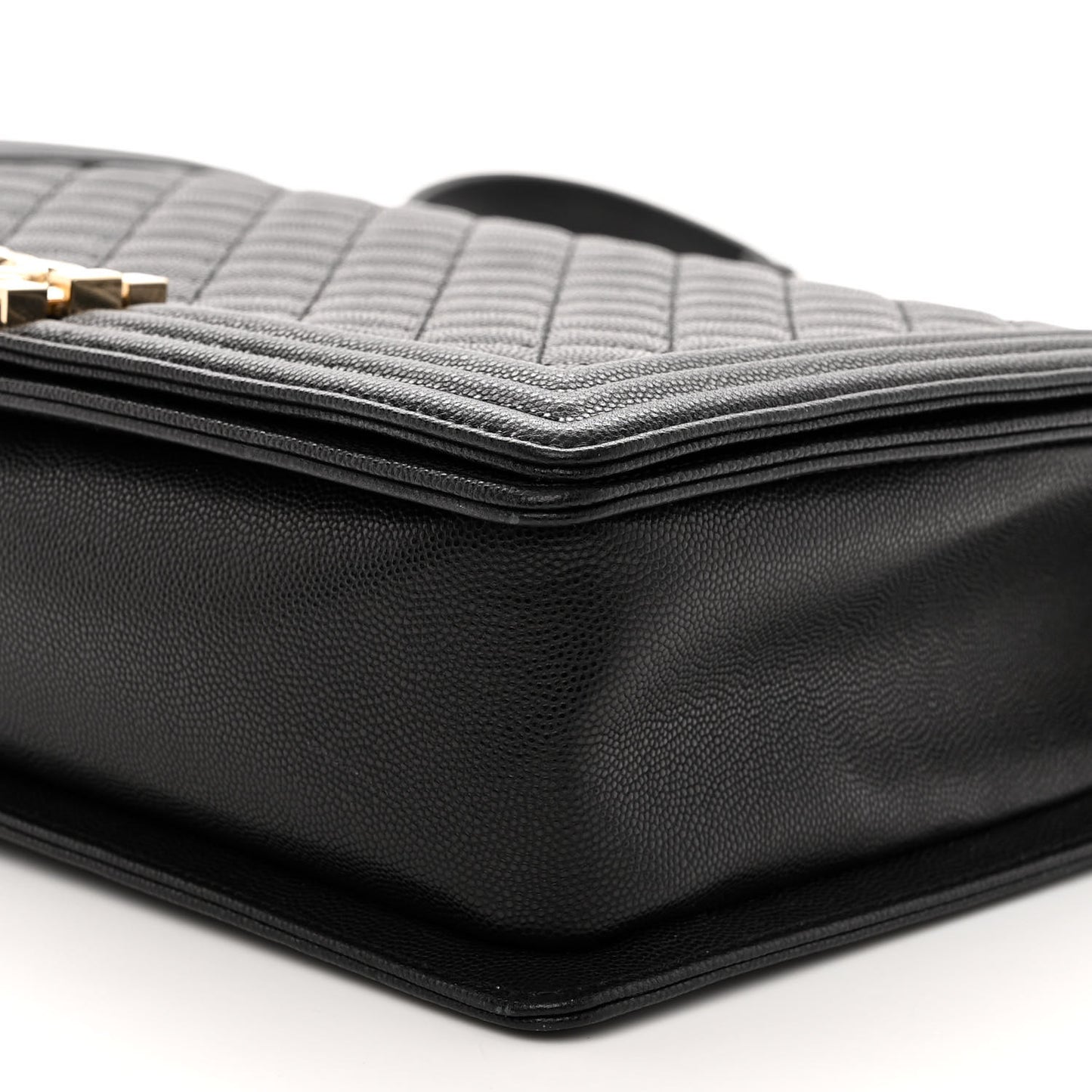 Caviar Quilted Large Boy Flap Black