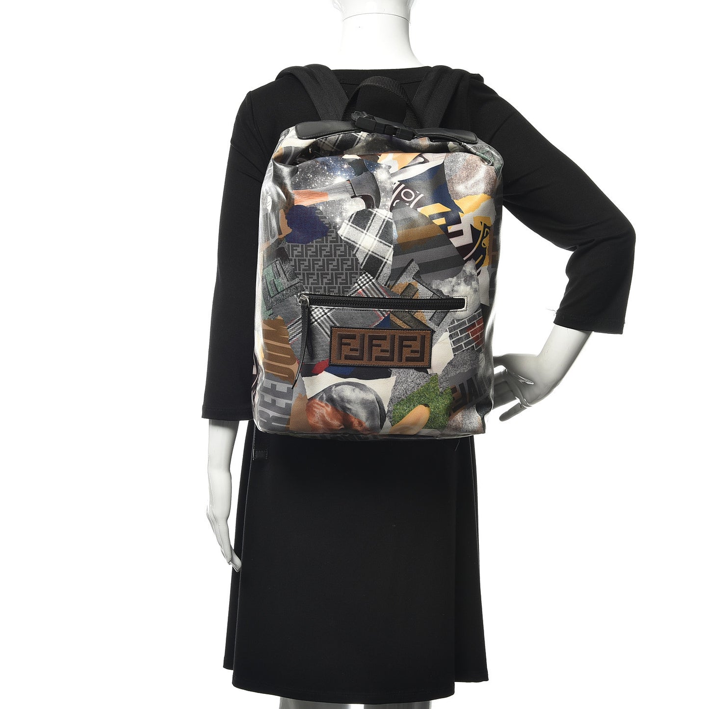 Canvas Remix Cross Strap Backpack Multicolor Black