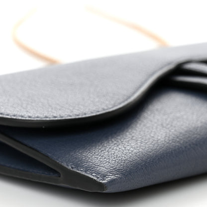 Christian Dior Goatskin Saddle Long Wallet With Chain Dark Blue 11 of 14