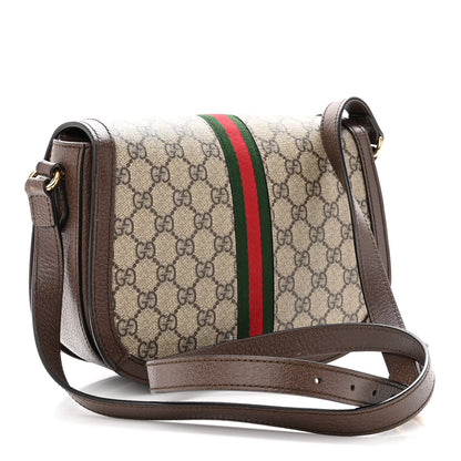 Gucci GG Supreme Monogram Web Small Ophidia Flap Messenger Bag Brown 2 of 14