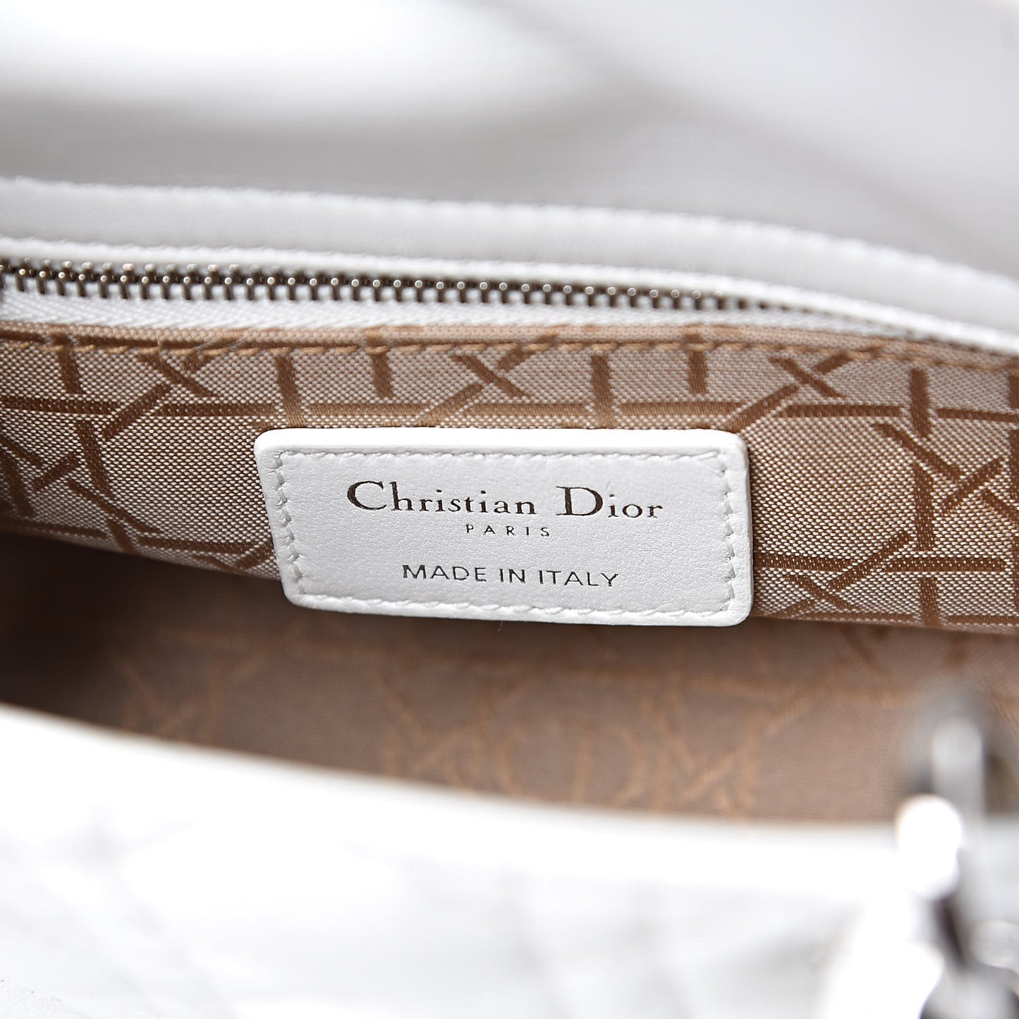 Lambskin Cannage Mini Lady Dior White
