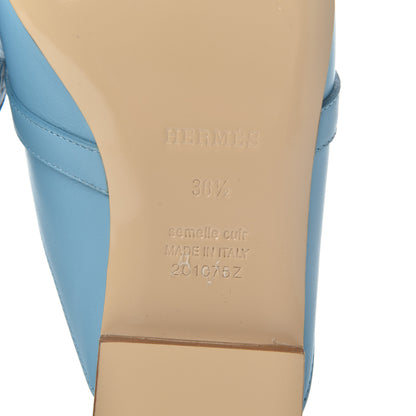 Hermes Calfskin Oz Mules 38.5 Ciel 7 of 11