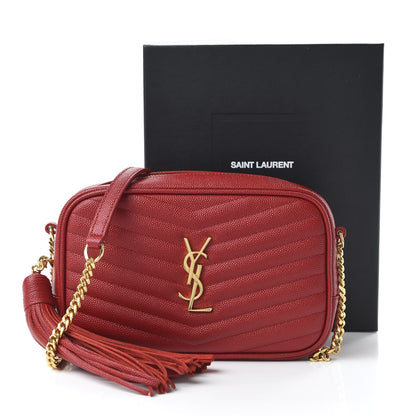 Saint Laurent Grain De Poudre Matelasse Monogram Mini Lou Camera Bag Eros Red 11 of 11