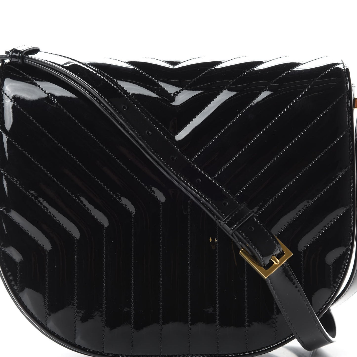 Patent Y Quilted Joan Satchel Black