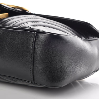 Gucci Calfskin Matelasse Small GG Marmont Shoulder Bag Black 6 of 9