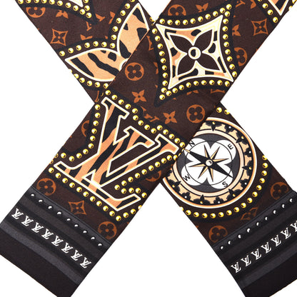 Louis Vuitton Silk Monogram LV World Bandeau Brown 1 of 2