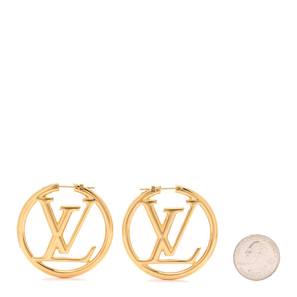Louis Vuitton Metal Louise Hoop Earrings Gold 2 of 5