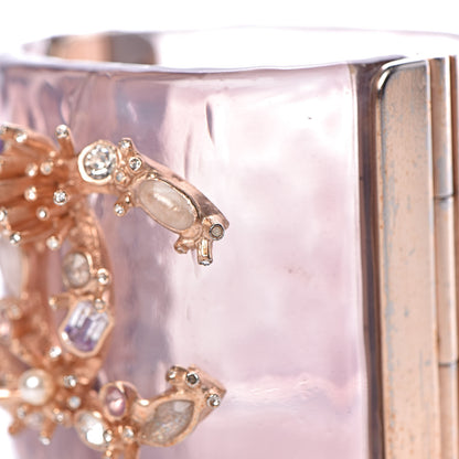 Chanel Lucite Crystal Pearl Gripoix CC Cuff Purple 9 of 10