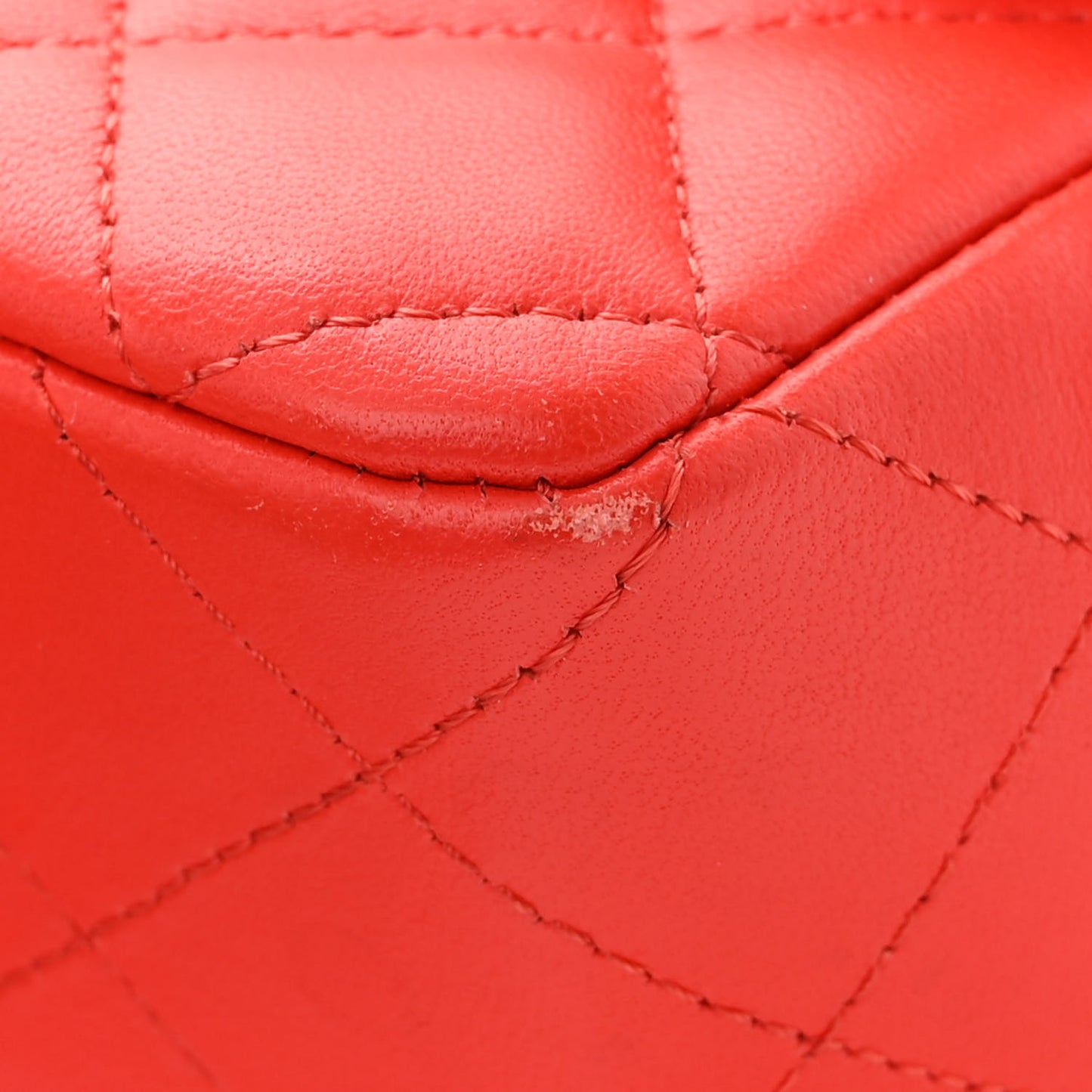 Lambskin Quilted Mini Rectangular Flap Red