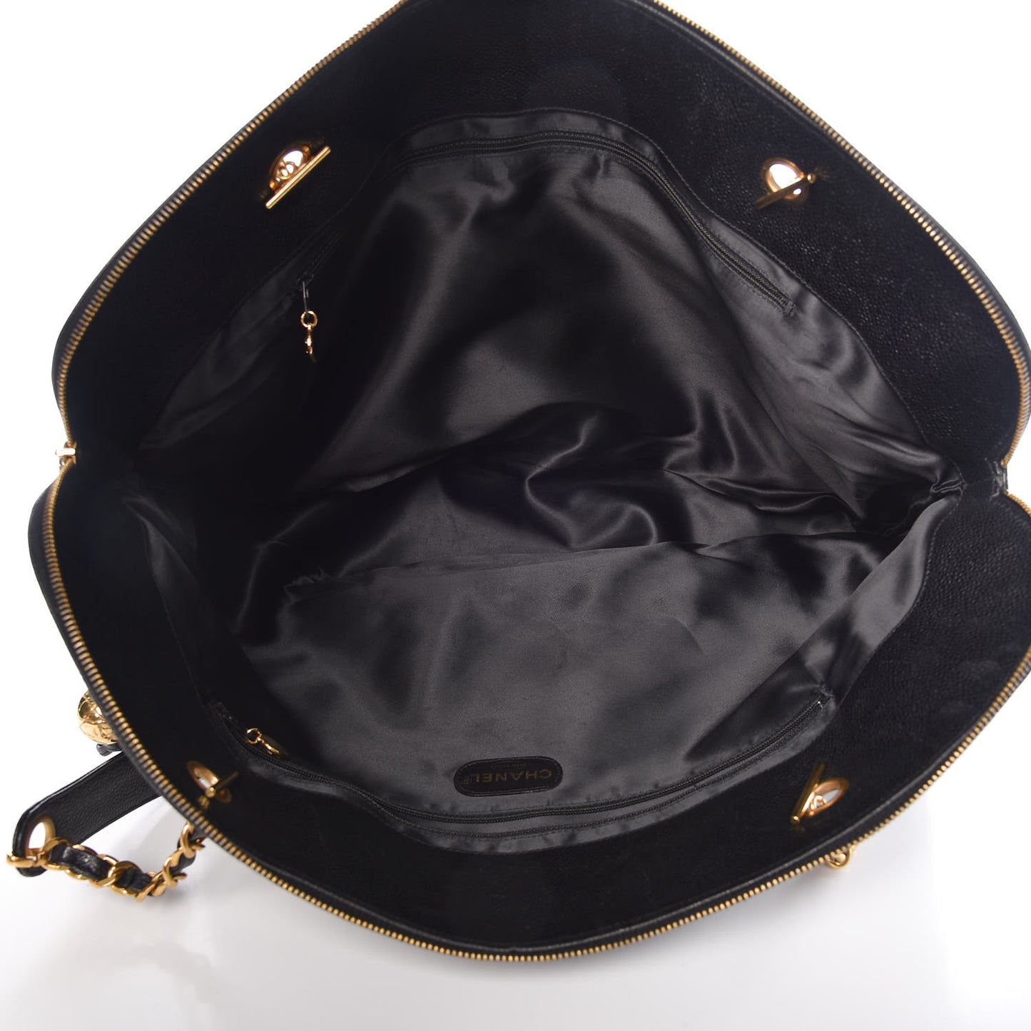Caviar Large CC Shoulder Bag Black
