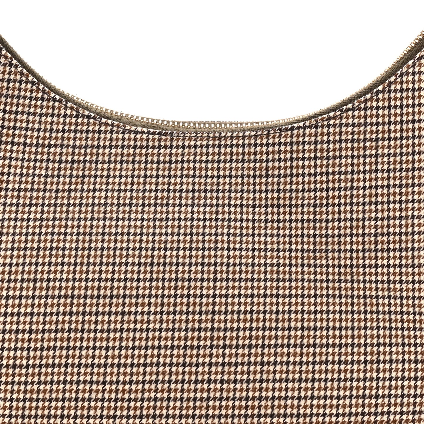 Wool Vitello Grace Small Houndstooth Small Fendigraphy Hobo Bag Beige Ebano