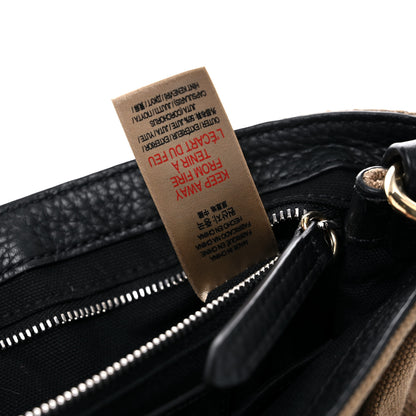 Burberry Mega Check Grainy Calfskin Small Gowan Messenger Bag Black 7 of 14