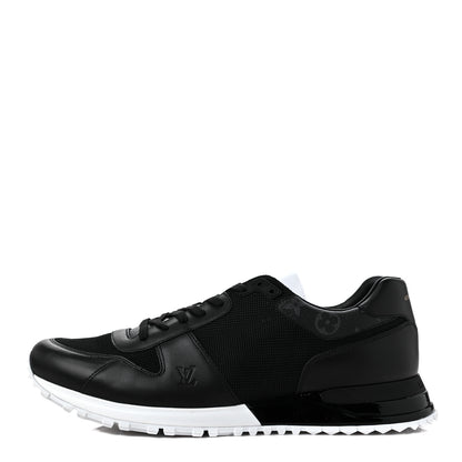 Louis Vuitton Calfskin Mesh Monogram Eclipse Mens Run Away Sneakers 11 Black 1 of 9