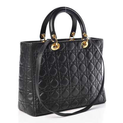 Christian Dior Lambskin Cannage Large Lady Dior Black 4 of 14